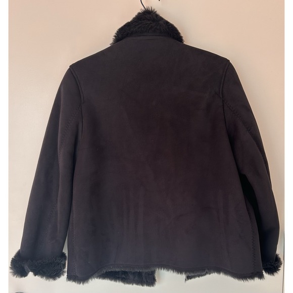 UNIQLO Jacket Black Faux Fur Women Size S - Picture 2 of 13